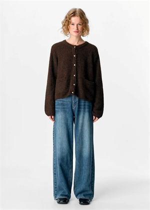 Saggia ls knit cardigan Seal Brown Object 